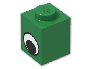 LEGO® Stein: Brick 1 x 1 with Eye Pattern 3005pe1 | Farbe: Dark Green