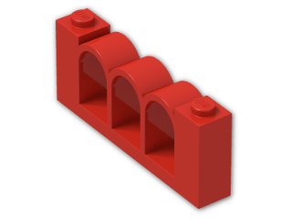 LEGO® Brick: Fence 1 x 6 x 2 30077 | Color: Bright Red