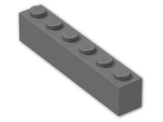 LEGO® Stein: Brick 1 x 6 3009 | Farbe: Dark Grey