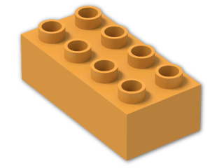 LEGO® Brick: Duplo Brick 2 x 4 3011 | Color: Bright Yellowish Orange