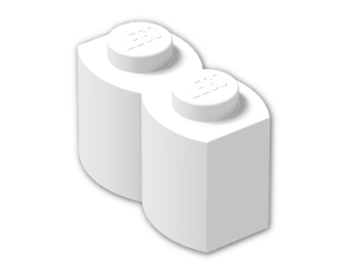 LEGO® Stein: Brick 1 x 2 Log 30136 | Farbe: White