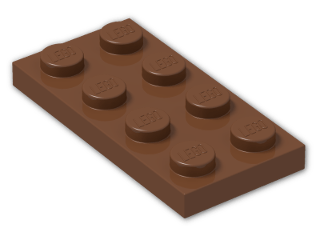 LEGO® Brick: Plate 2 x 4 3020 | Color: Reddish Brown