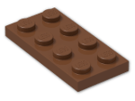 LEGO® Brick: Plate 2 x 4 3020 | Color: Reddish Brown