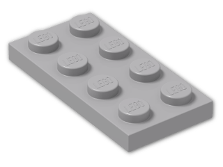 LEGO® Brick: Plate 2 x 4 3020 | Color: Medium Stone Grey