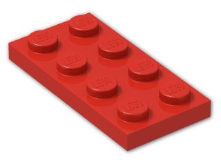LEGO® Brick: Plate 2 x 4 3020 | Color: Bright Red