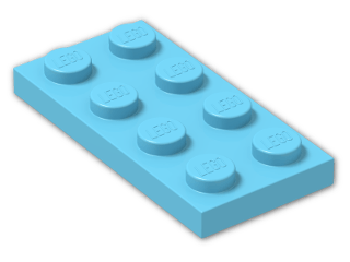 LEGO® Brick: Plate 2 x 4 3020 | Color: Medium Azur