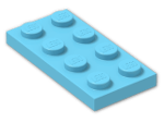 LEGO® Brick: Plate 2 x 4 3020 | Color: Medium Azur