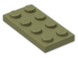 LEGO® Brick: Plate 2 x 4 3020 | Color: Olive Green