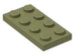 LEGO® Stein: Plate 2 x 4 3020 | Farbe: Olive Green
