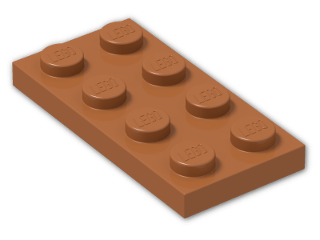 LEGO® Brick: Plate 2 x 4 3020 | Color: Dark Orange