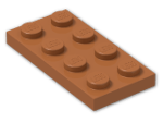 LEGO® Brick: Plate 2 x 4 3020 | Color: Dark Orange