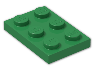 LEGO® Brick: Plate 2 x 3 3021 | Color: Dark Green