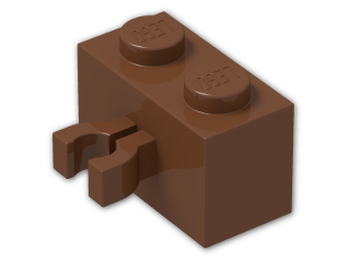 LEGO® Stein: Brick 1 x 2 with Clip Vertical 30237 | Farbe: Reddish Brown