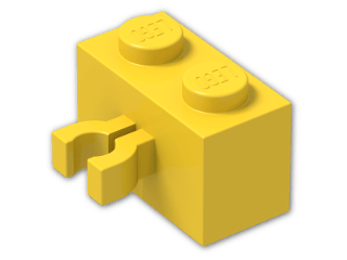 LEGO® Stein: Brick 1 x 2 with Clip Vertical 30237 | Farbe: Bright Yellow