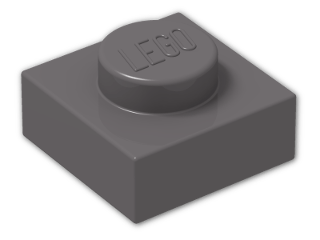 LEGO® Stein: Plate 1 x 1 3024 | Farbe: Dark Stone Grey