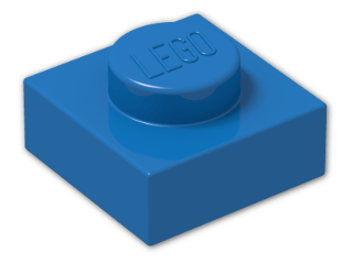 LEGO® Brick: Plate 1 x 1 3024 | Color: Bright Blue