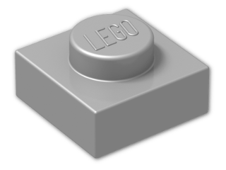 LEGO® Brick: Plate 1 x 1 3024 | Color: Silver Metallic