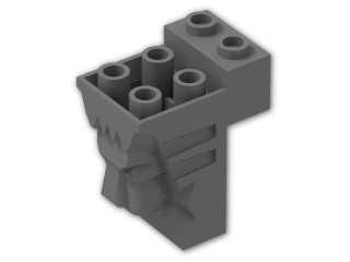 LEGO® Brick: Brick 2 x 3 x 3 with Lion's Head Carving and Cutout 30274 | Color: Dark Grey