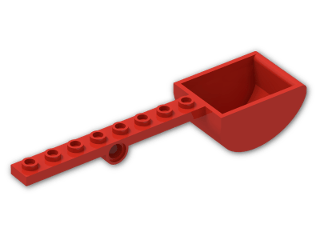 LEGO® Brick: Plate 1 x 8 with Hole and Bucket 30275 | Color: Bright Red