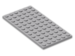 LEGO® Stein: Plate 6 x 12 3028 | Farbe: Medium Stone Grey