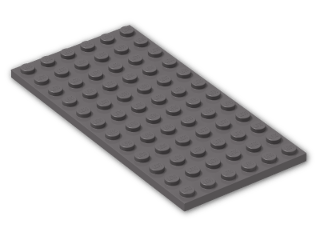 LEGO® Brick: Plate 6 x 12 3028 | Color: Dark Stone Grey
