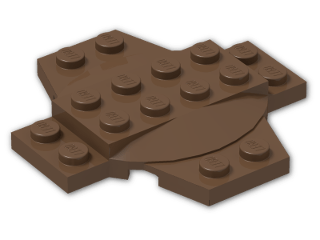 LEGO® Brick: Plate 6 x 6 x 0.667 Cross with Dome 30303 | Color: Brown