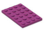 LEGO® Brick: Plate 4 x 6 3032 | Color: Bright Reddish Violet