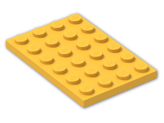 LEGO® Brick: Plate 4 x 6 3032 | Color: Flame Yellowish Orange