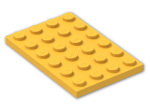 LEGO® Brick: Plate 4 x 6 3032 | Color: Flame Yellowish Orange