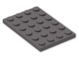LEGO® Brick: Plate 4 x 6 3032 | Color: Dark Stone Grey