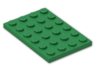 LEGO® Brick: Plate 4 x 6 3032 | Color: Dark Green