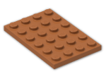 LEGO® Brick: Plate 4 x 6 3032 | Color: Dark Orange