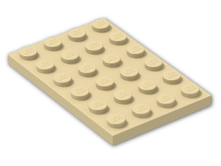 LEGO® Brick: Plate 4 x 6 3032 | Color: Brick Yellow