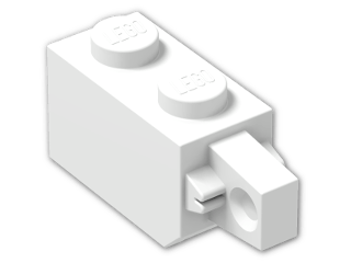 LEGO® Stein: Hinge Brick 1 x 2 Locking with Single Finger On End 30364 | Farbe: White