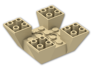 LEGO® Brick: Slope Brick 65 6 x 6 x 2 Inverted Quadruple 30373 | Color: Brick Yellow