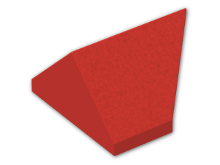 LEGO® Brick: Slope Brick 45 1 x 2 Double / Inverted without Centre Stud 3049c | Color: Bright Red