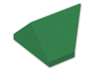 LEGO® Brick: Slope Brick 45 1 x 2 Double / Inverted without Centre Stud 3049c | Color: Dark Green