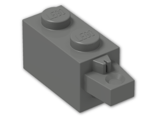 LEGO® Brick: Hinge Brick 1 x 2 Locking with Single Finger On End Horizontal 30541 | Color: Dark Grey