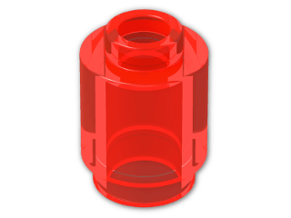 LEGO® Stein: Brick 1 x 1 Round with Hollow Stud 3062b | Farbe: Transparent Fluorescent Reddish Orange