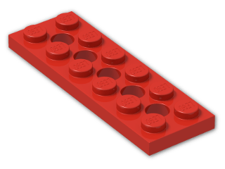 LEGO® Brick: Technic Plate 2 x 6 with Holes 32001 | Color: Bright Red