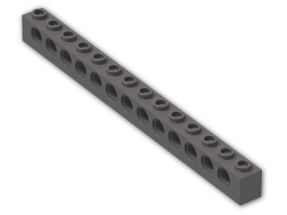 LEGO® Stein: Technic Brick 1 x 14 with Holes 32018 | Farbe: Dark Stone Grey