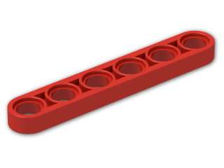 LEGO® Brick: Technic Beam 6 x 0.5 32063 | Color: Bright Red