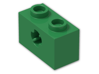 LEGO® Brick: Technic Brick 1 x 2 with Axlehole Type 2 32064b | Color: Dark Green