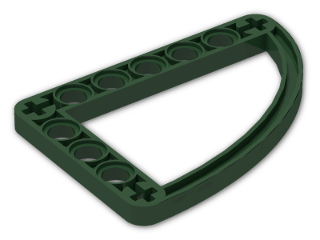 LEGO® Brick: Technic Beam 5 x 7 x 0.5 Liftarm Bent 90 Quarter Ellipse 32251 | Color: Earth Green