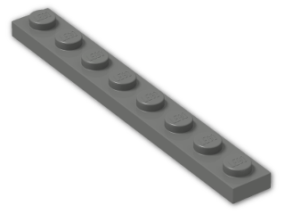 LEGO® Brick: Plate 1 x 8 3460 | Color: Dark Grey