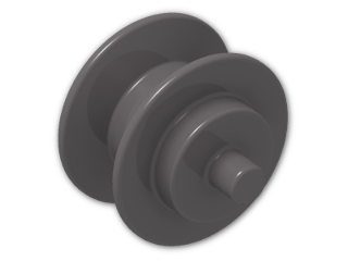 LEGO® Brick: Wheel Centre with Stub Axles 3464 | Color: Dark Stone Grey