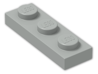 LEGO® Stein: Plate 1 x 3 3623 | Farbe: Grey