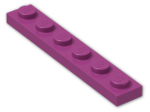 LEGO® Stein: Plate 1 x 6 3666 | Farbe: Bright Reddish Violet