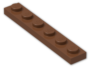 LEGO® Stein: Plate 1 x 6 3666 | Farbe: Reddish Brown