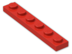 LEGO® Brick: Plate 1 x 6 3666 | Color: Bright Red